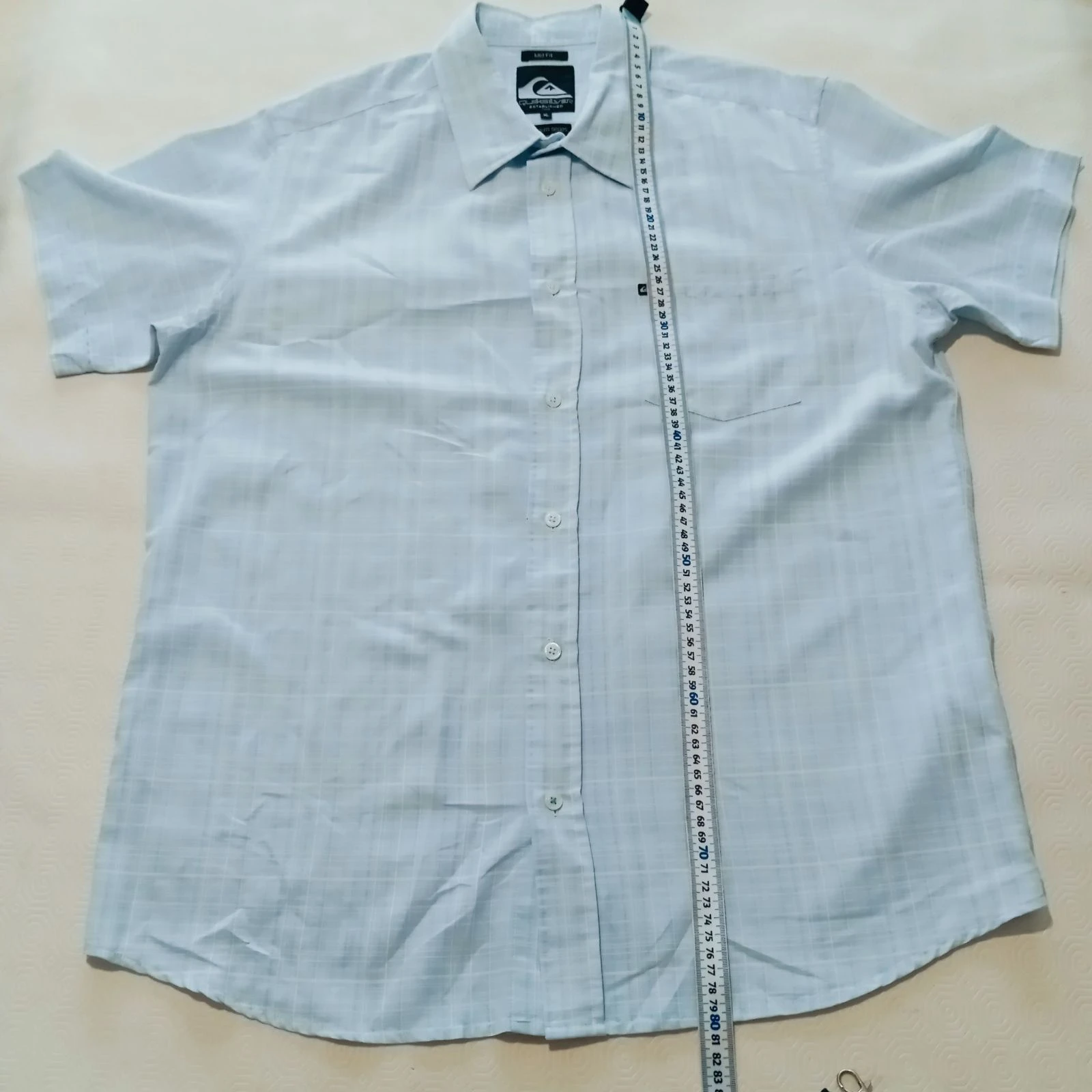 Camisa Quicksilver de Mangas Curtas Tamanho GG Cor Azul Claro Xadrez – photo 6